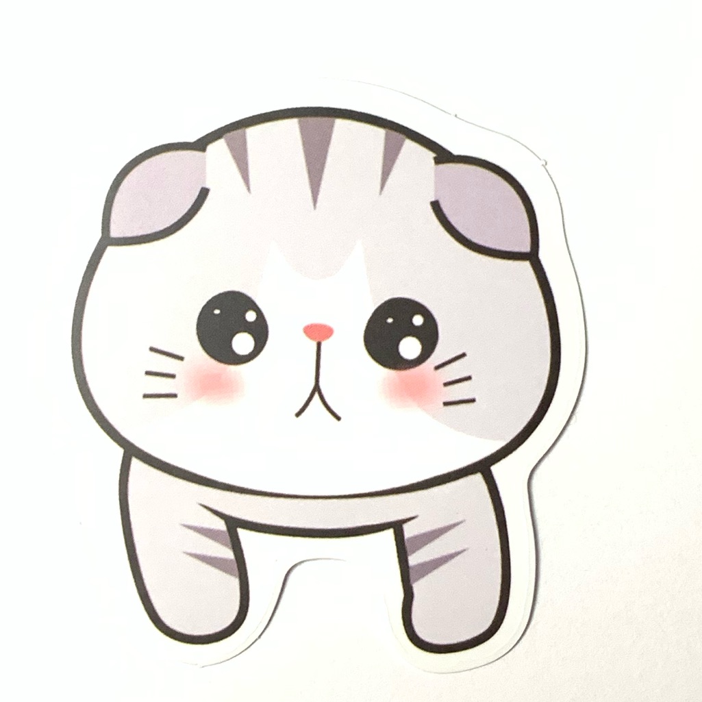 Gray Cat Vinyl Sticker